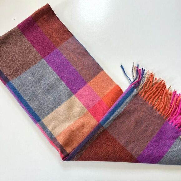 Pretty Persuasions Plaid Blanket Scarf - Picture 1 of 9